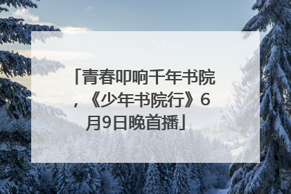 青春叩响千年书院，《少年书院行》6月9日晚首播